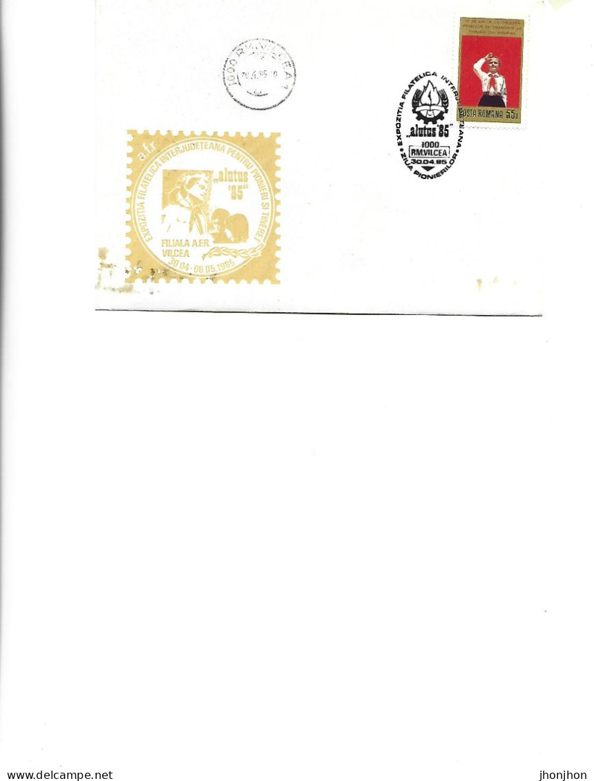Romania - Occasional Env 1984 - International Philatelic Exhibition For Pioneers And Youth "Alutus '85" Rm. Valcea - Marcophilie