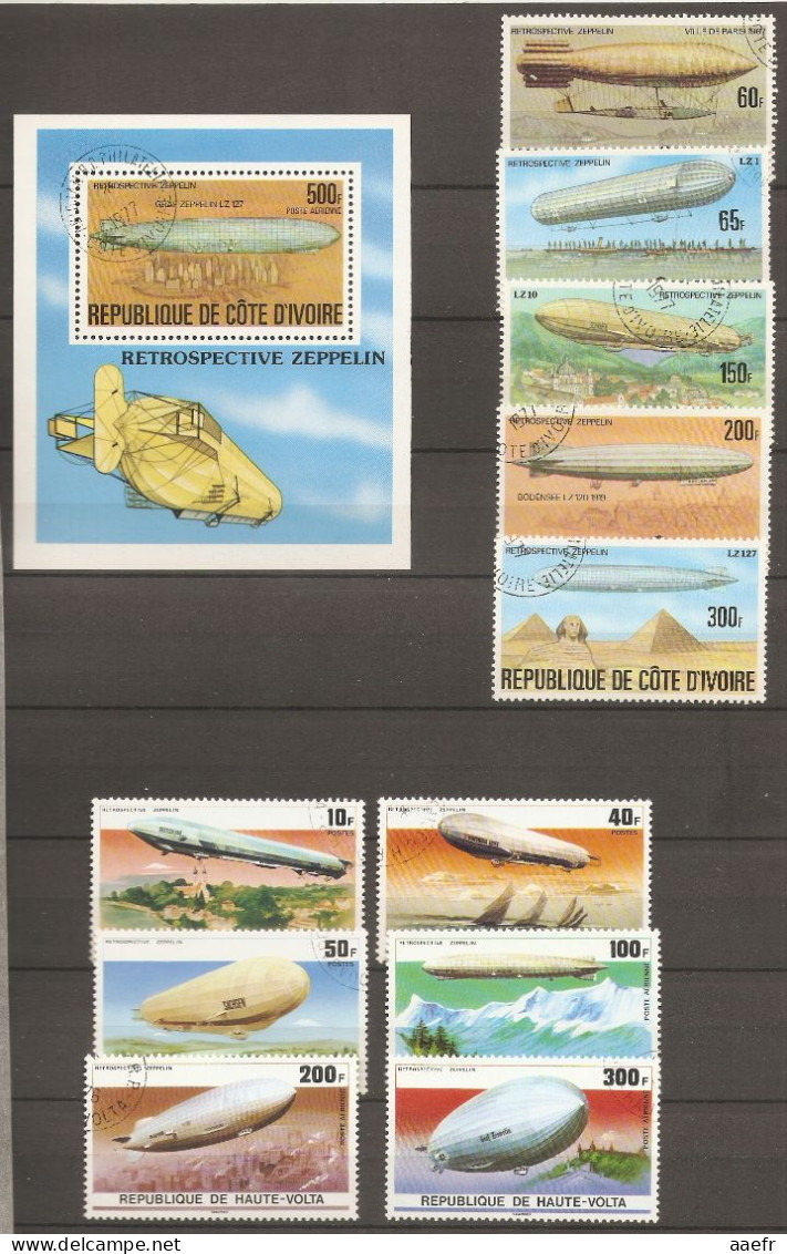 Retrospective Zeppelin - Côte D'Ivoire - Haute Volta - Liberia - Madagascar - Mauritanie - Mongolie - Grenade - Liechten - Lots & Kiloware (max. 999 Stück)