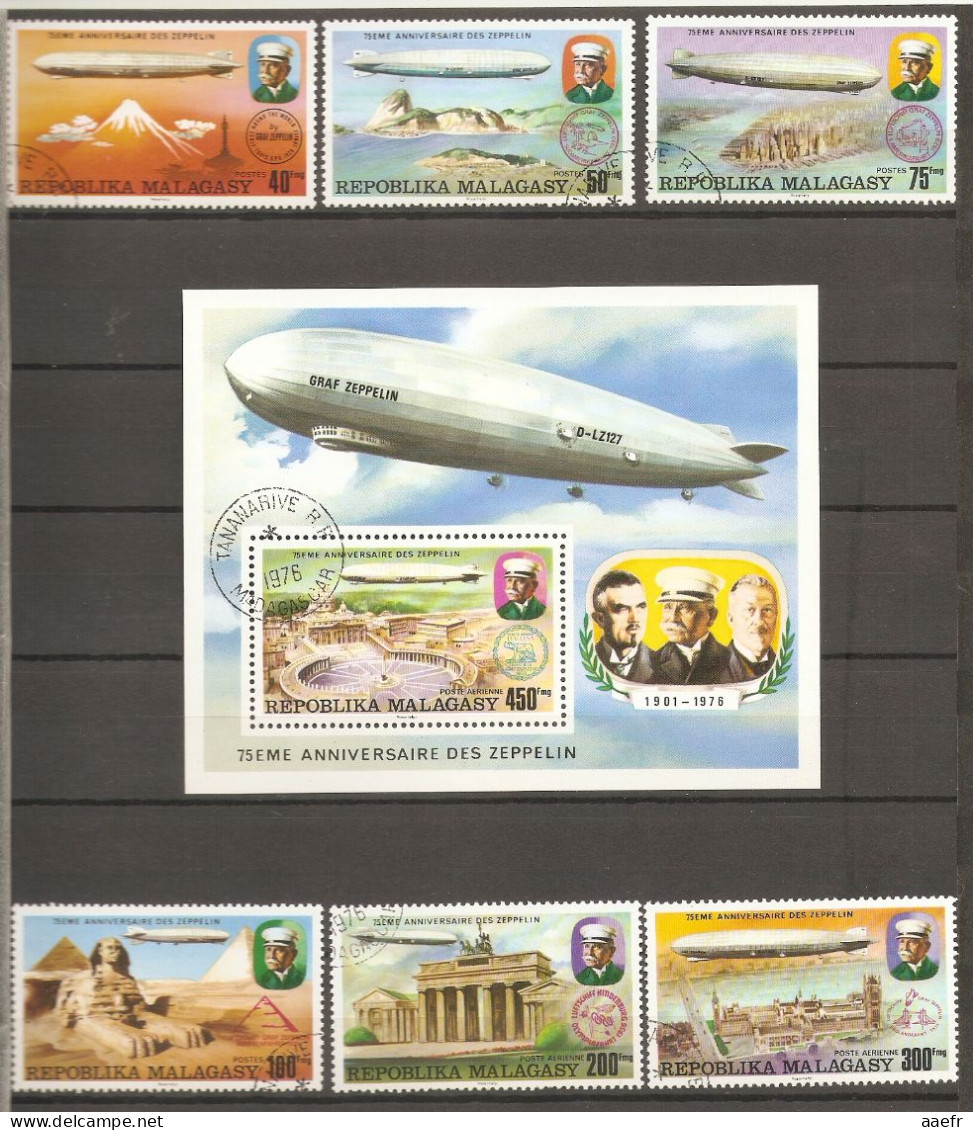 Retrospective Zeppelin - Côte D'Ivoire - Haute Volta - Liberia - Madagascar - Mauritanie - Mongolie - Grenade - Liechten - Mezclas (max 999 Sellos)
