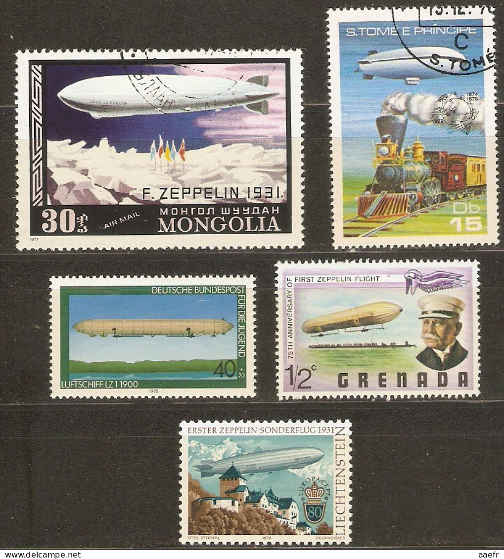 Retrospective Zeppelin - Côte D'Ivoire - Haute Volta - Liberia - Madagascar - Mauritanie - Mongolie - Grenade - Liechten - Lots & Kiloware (mixtures) - Max. 999 Stamps