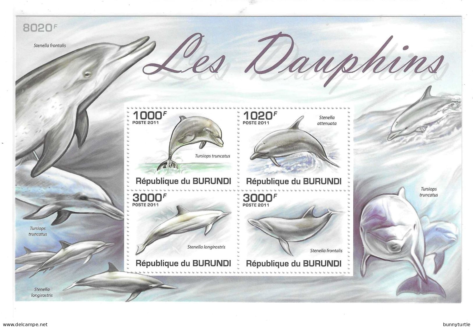 Burundi 2011 Dolphins Marine Life S/S MNH - Unused Stamps