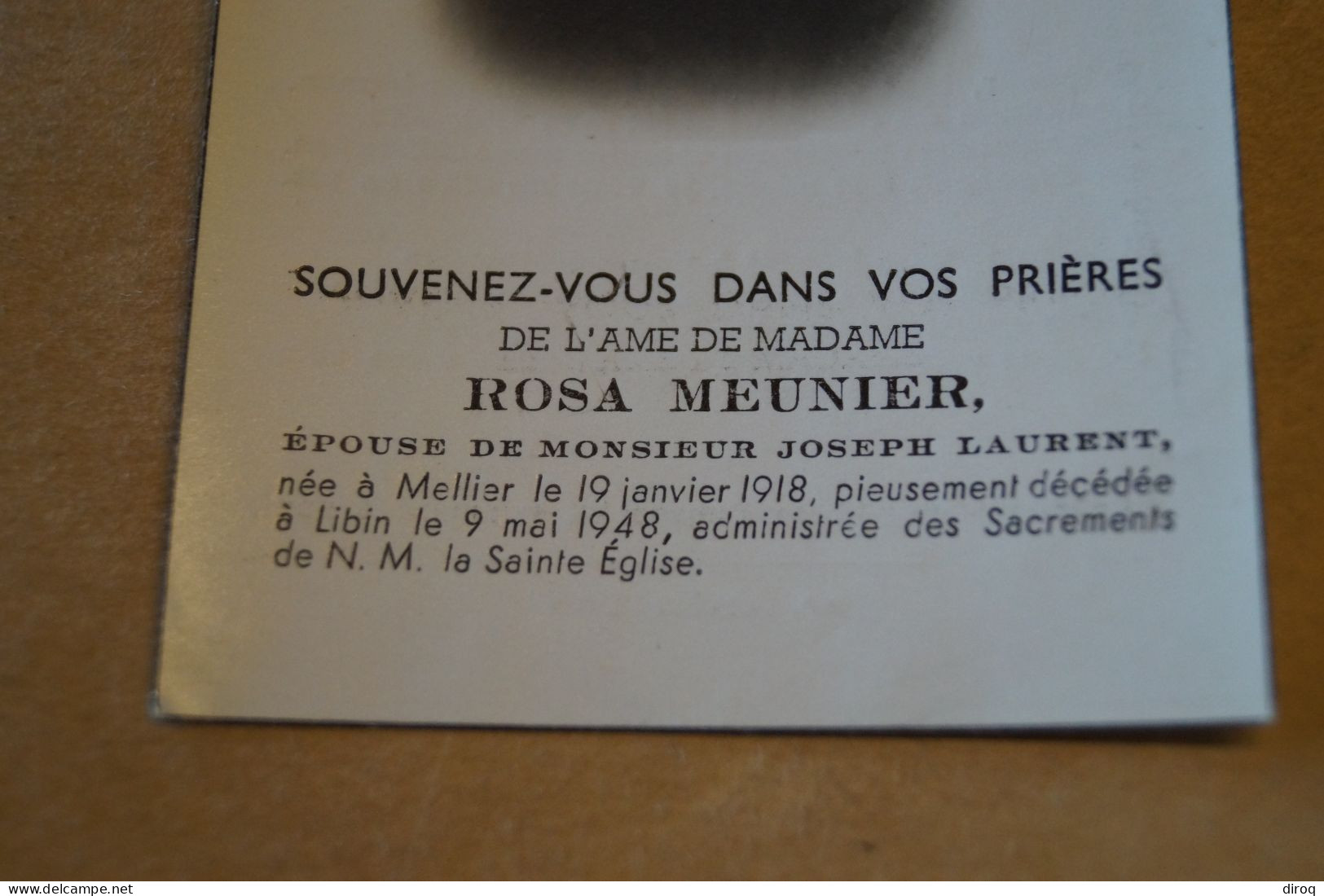 Rosa Meunier, Mellier 1918 - Libin 1948 - Décès