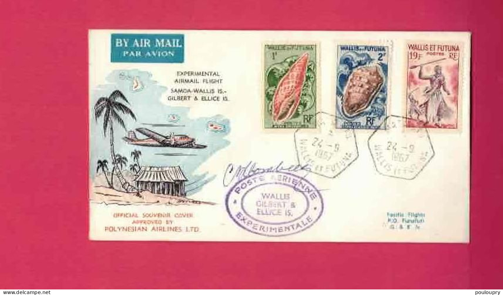 Lettre De 1967 Pour Gilbert Et Ellice - YT N° 158B, 163 Et 164 - Vol Expérimental Samoa-Wallis Et Futuna, Gilbert - Lettres & Documents