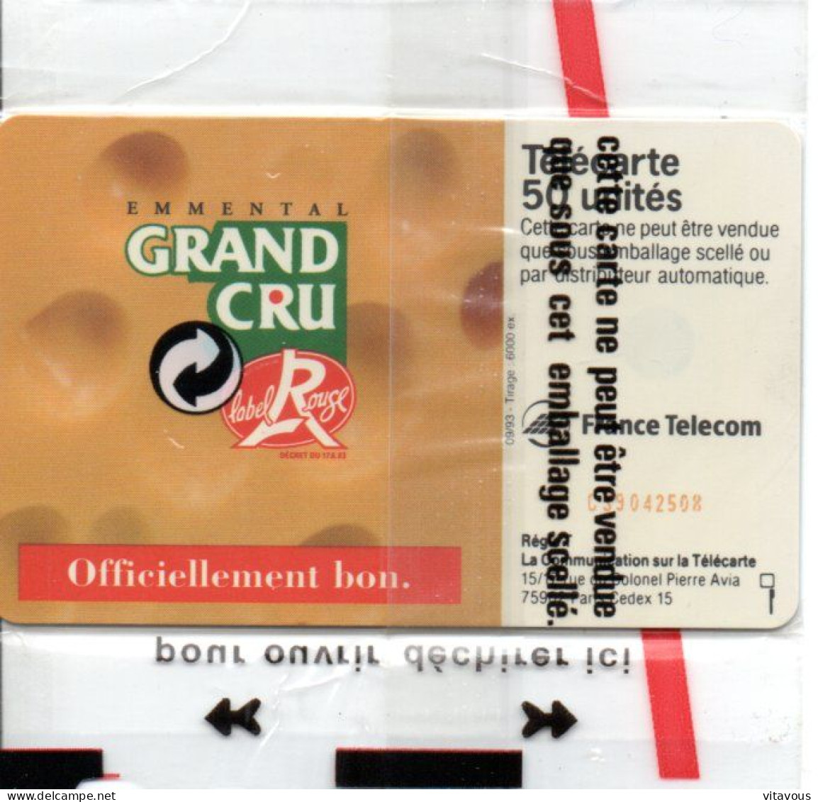 EN 753 Emmental Grand Cru Fromage Télécarte FRANCE 50 Unités NSB  Phonecard  (G 1074) - 50 Einheiten