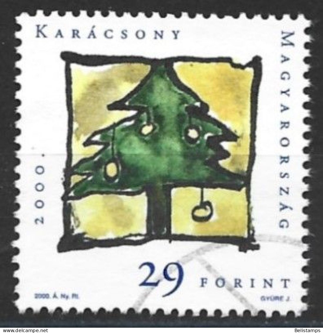 Hungary 2000. Scott #3727 (U) Christmas Tree - Usati