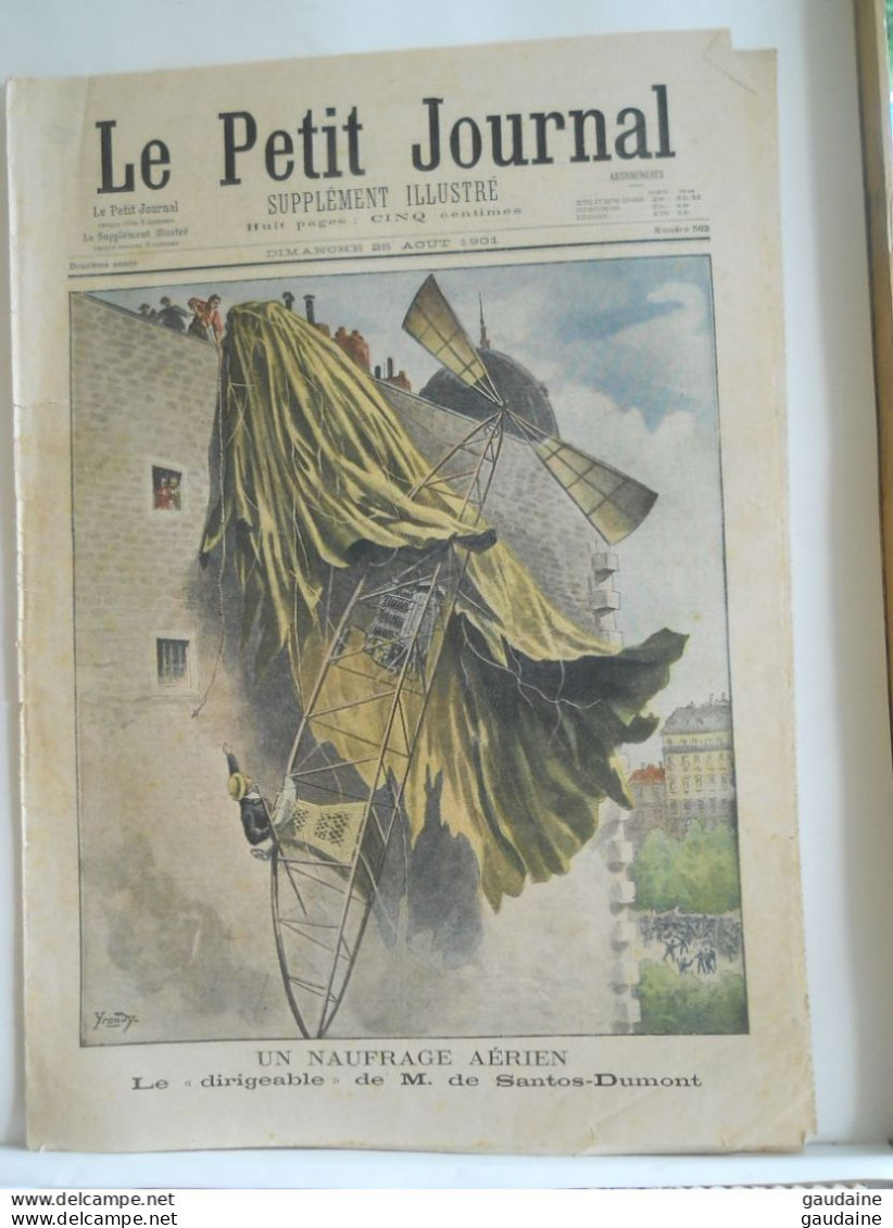 LE PETIT JOURNAL N°562 -25 AOUT 1901 - DIRIGEABLE DE M. SANTOS-DUMONT ACCIDENT - PLONGEON A ROUEN - Le Petit Journal