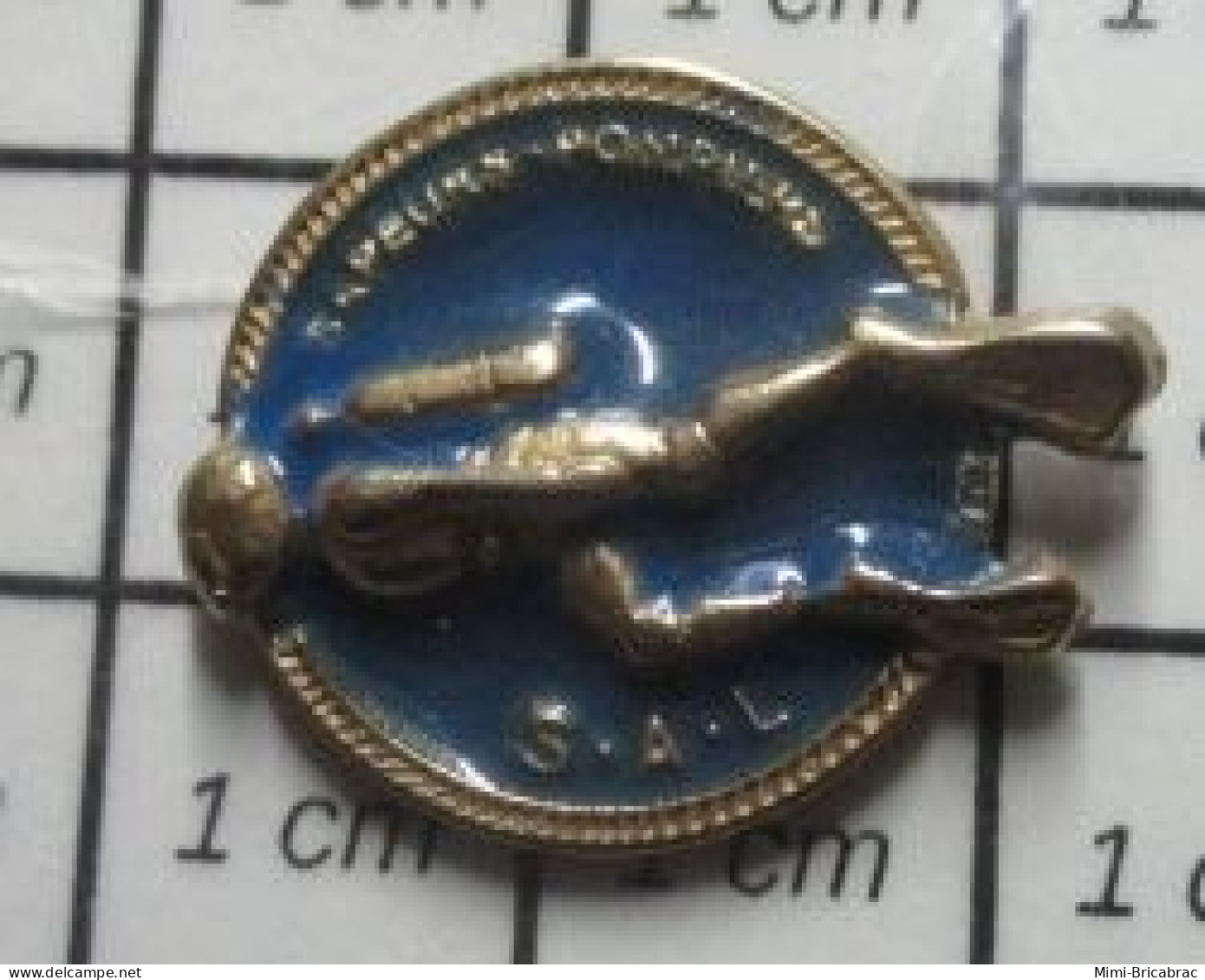 718c Pin's Pins / Beau Et Rare / POMPIERS / SAPEURS POMPIERS S.A.L. HOMME GRENOUILLE PLONGEUR - Pompiers