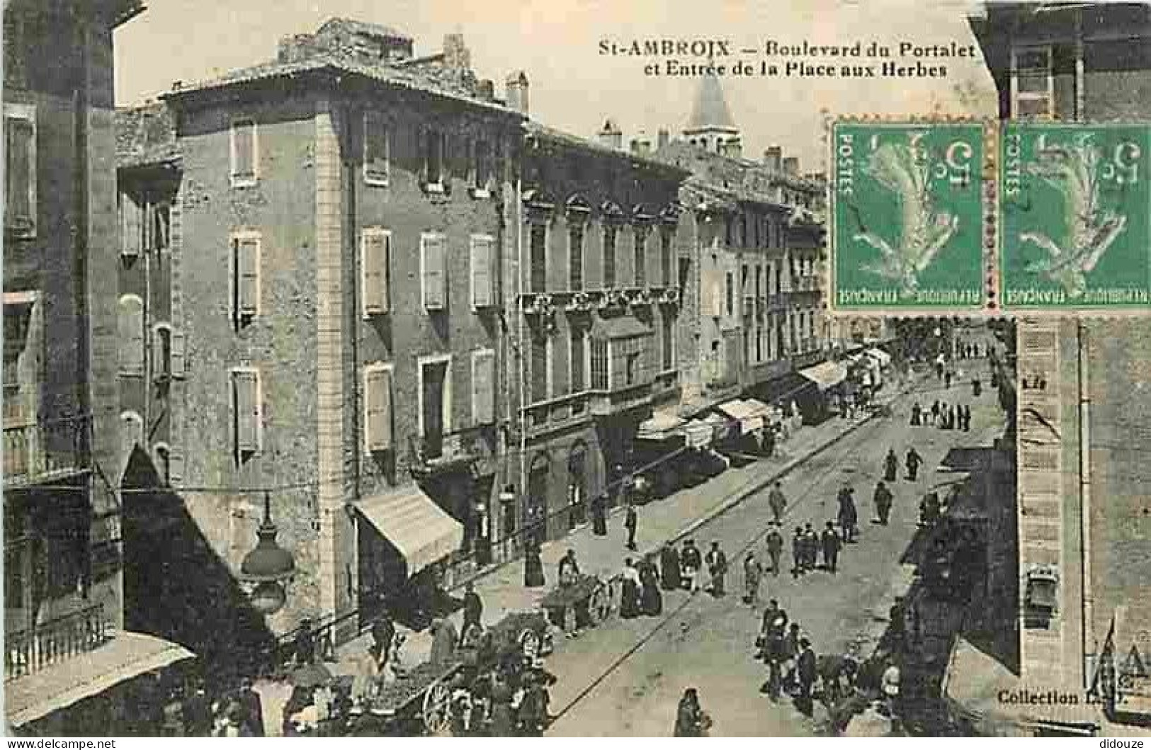 30 - Saint Ambroix - Boulevard De Porlatet Et Entrée De La Place Aux Herbes - Animée - CPA - Voir Scans Recto-Verso - Saint-Ambroix
