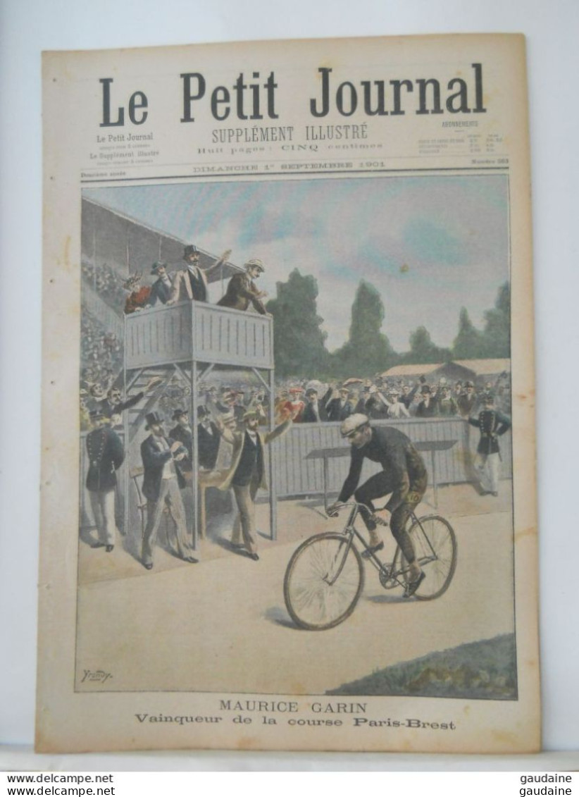 LE PETIT JOURNAL N°563 - 1 SEPTEMBRE 1901 - MAURICE GARIN CYCLISME - PARIS BREST - CURE DE TUBERCULOSE - Le Petit Journal