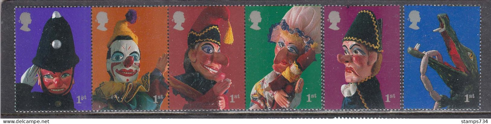 Great Britain 2001 - Hand Puppet Theater: Punch And Judy, Set Of 6 Stamps, MNH** - Unused Stamps