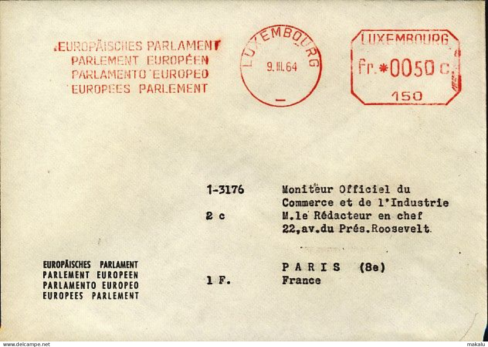 Luxembourg Parlement Européen EMA 1964 - EU-Organe