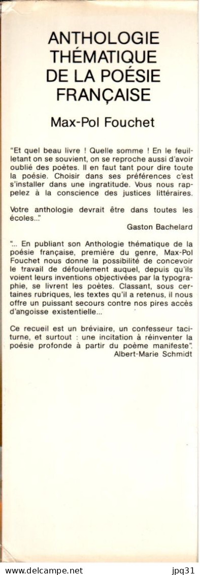 Max-Pol Fouchet - Anthologie thématique de la  poésie française