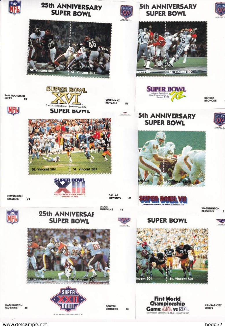 Saint Vincent BF 72/121 - Football Américain Super Bowl - 50 Blocs - Neufs ** Sans Charnière - TB - St.Vincent (1979-...)