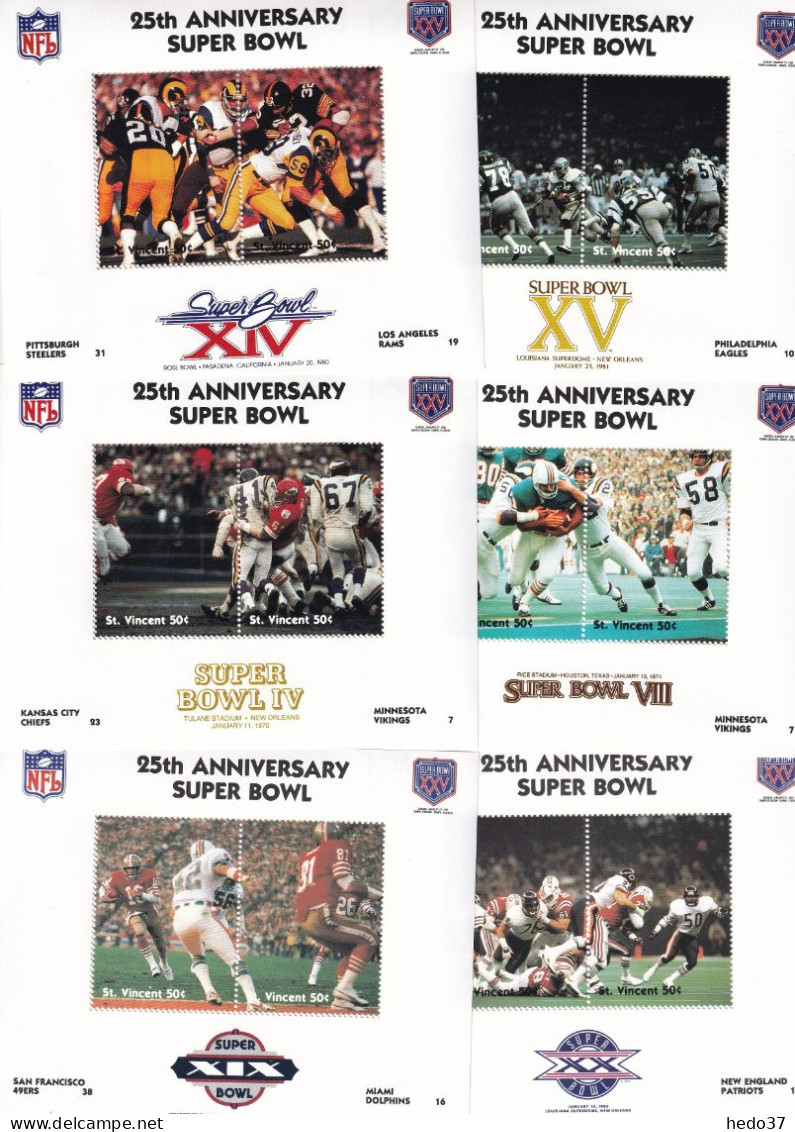 Saint Vincent BF 72/121 - Football Américain Super Bowl - 50 Blocs - Neufs ** Sans Charnière - TB - St.Vincent (1979-...)