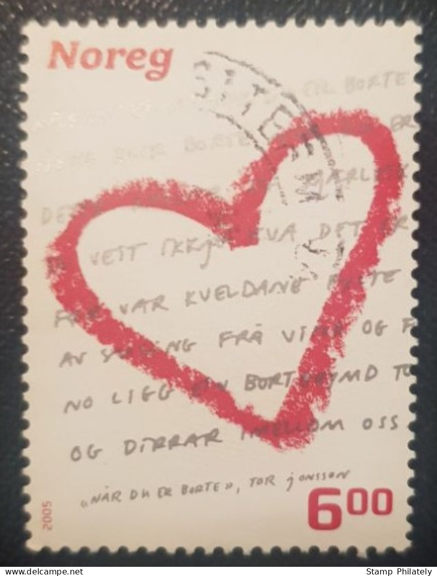 Norway 6Kr Used Stamp Heart - Gebruikt