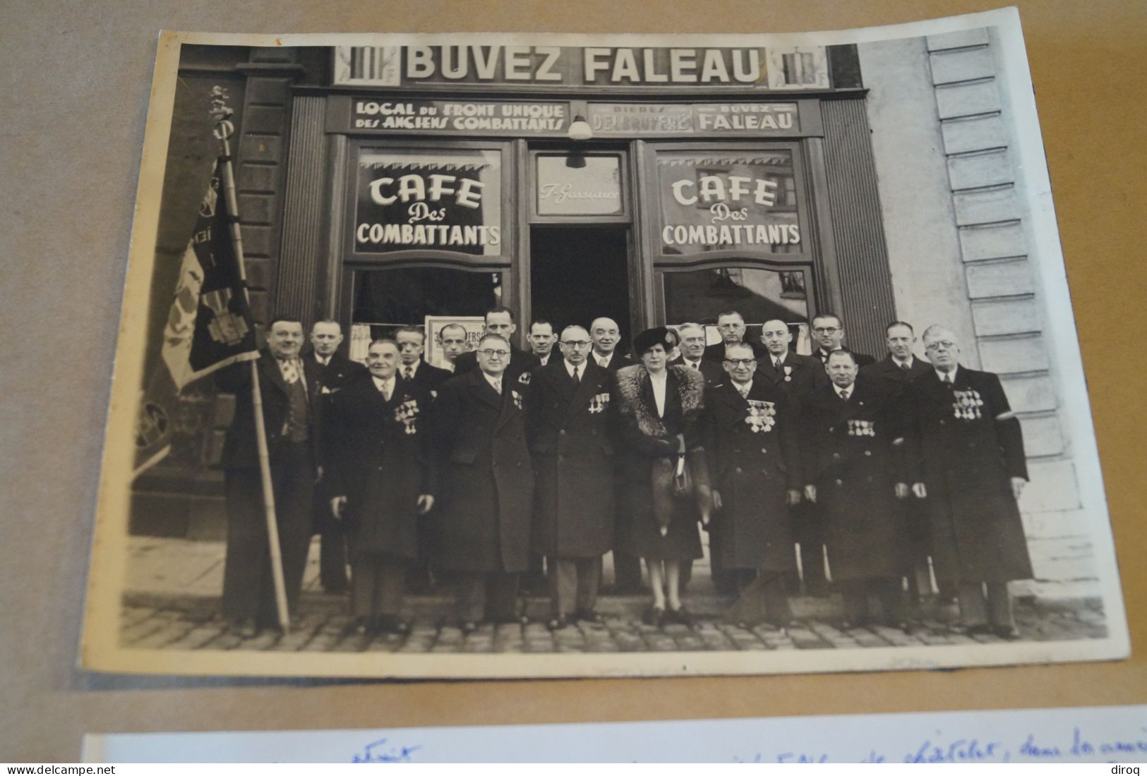 Grande Photo Originale Châtelet,anciens Combattants Guerre 14 - 18 ,daté De 1950, 24 Cm./18 Cm. - Guerra, Militares