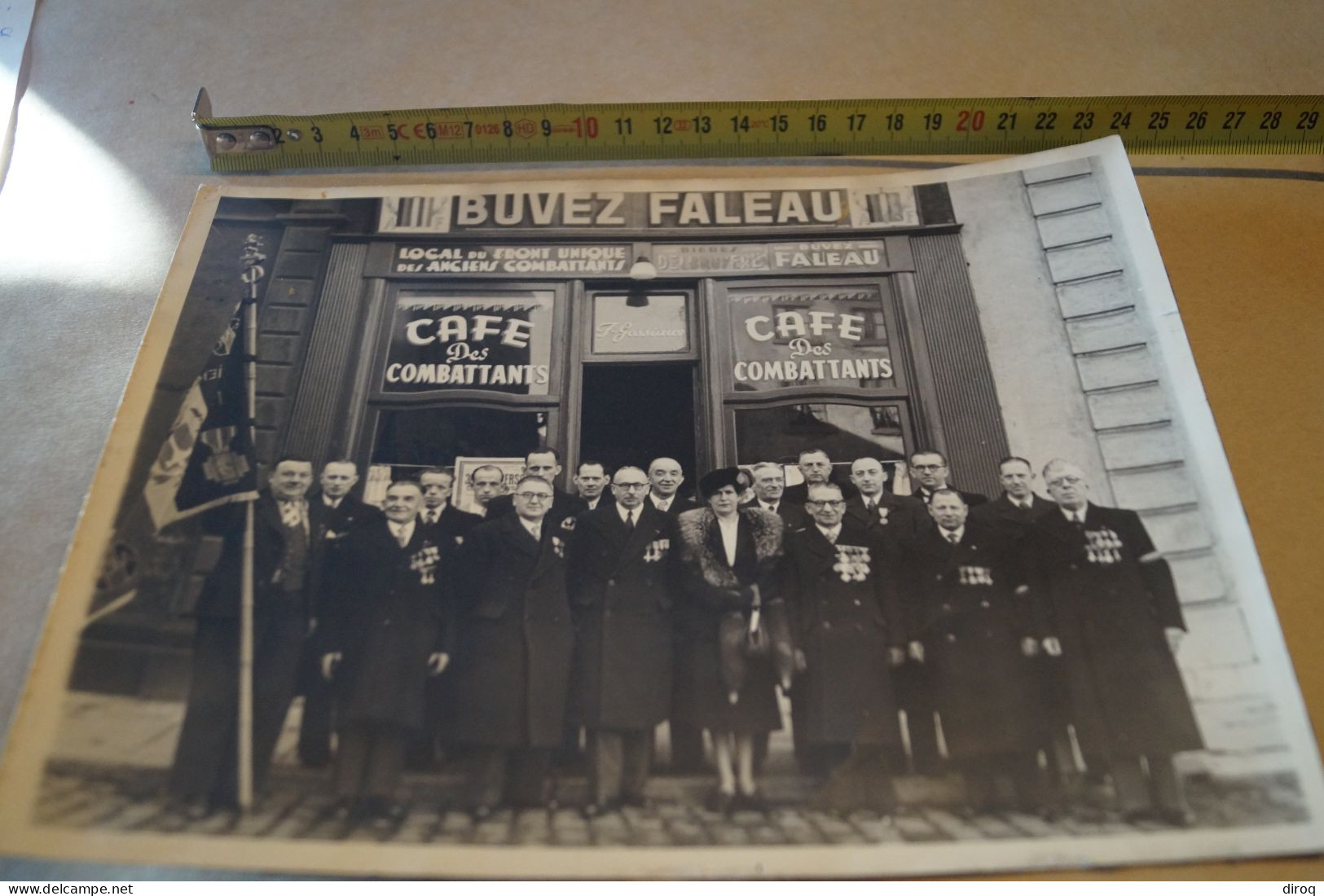 Grande Photo Originale Châtelet,anciens Combattants Guerre 14 - 18 ,daté De 1950, 24 Cm./18 Cm. - Guerra, Militares