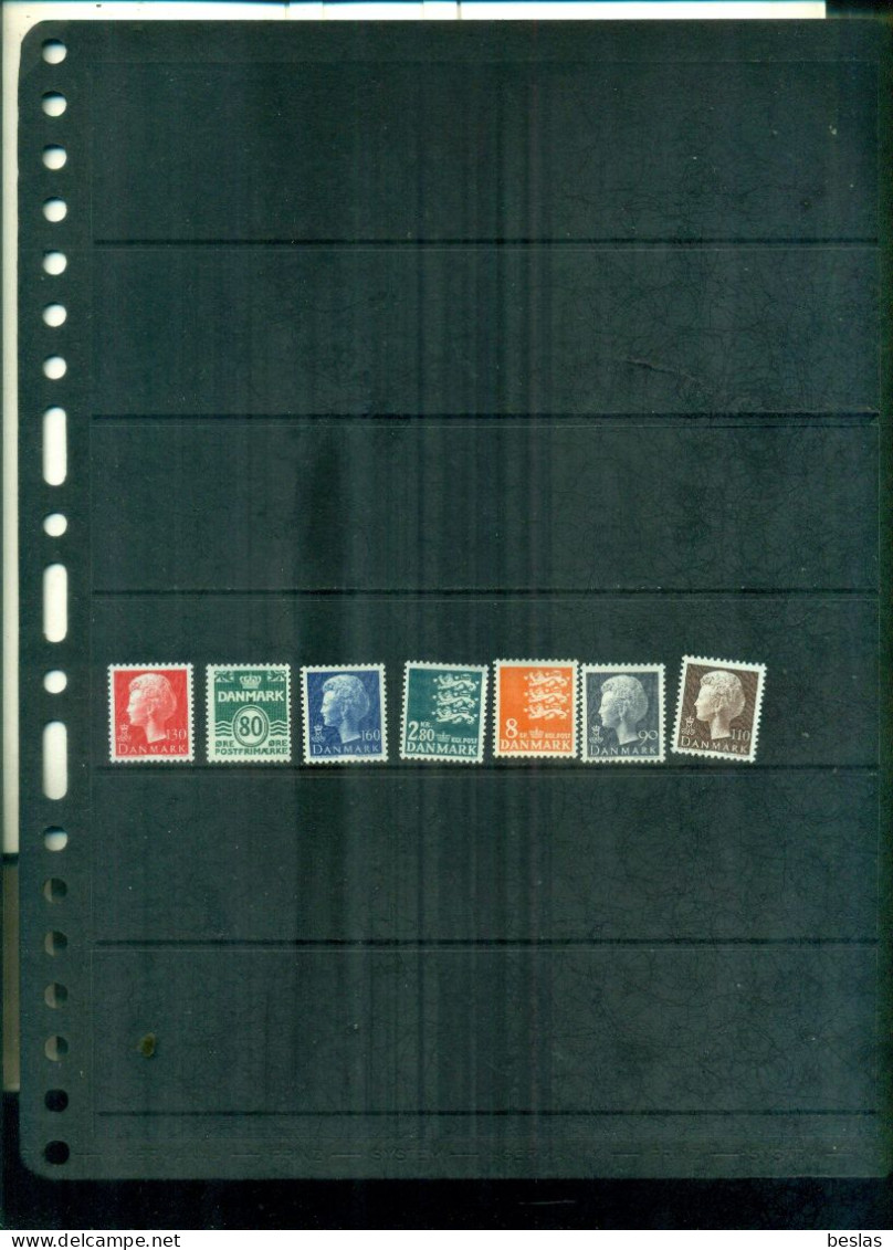 DANEMARK SERIE COURANTE ARMOIRIES - CHIFFRE - REINE MARGRETHE 79 7 VAL NEUFS A PARTIR DE 1,50 EUROS - Unused Stamps