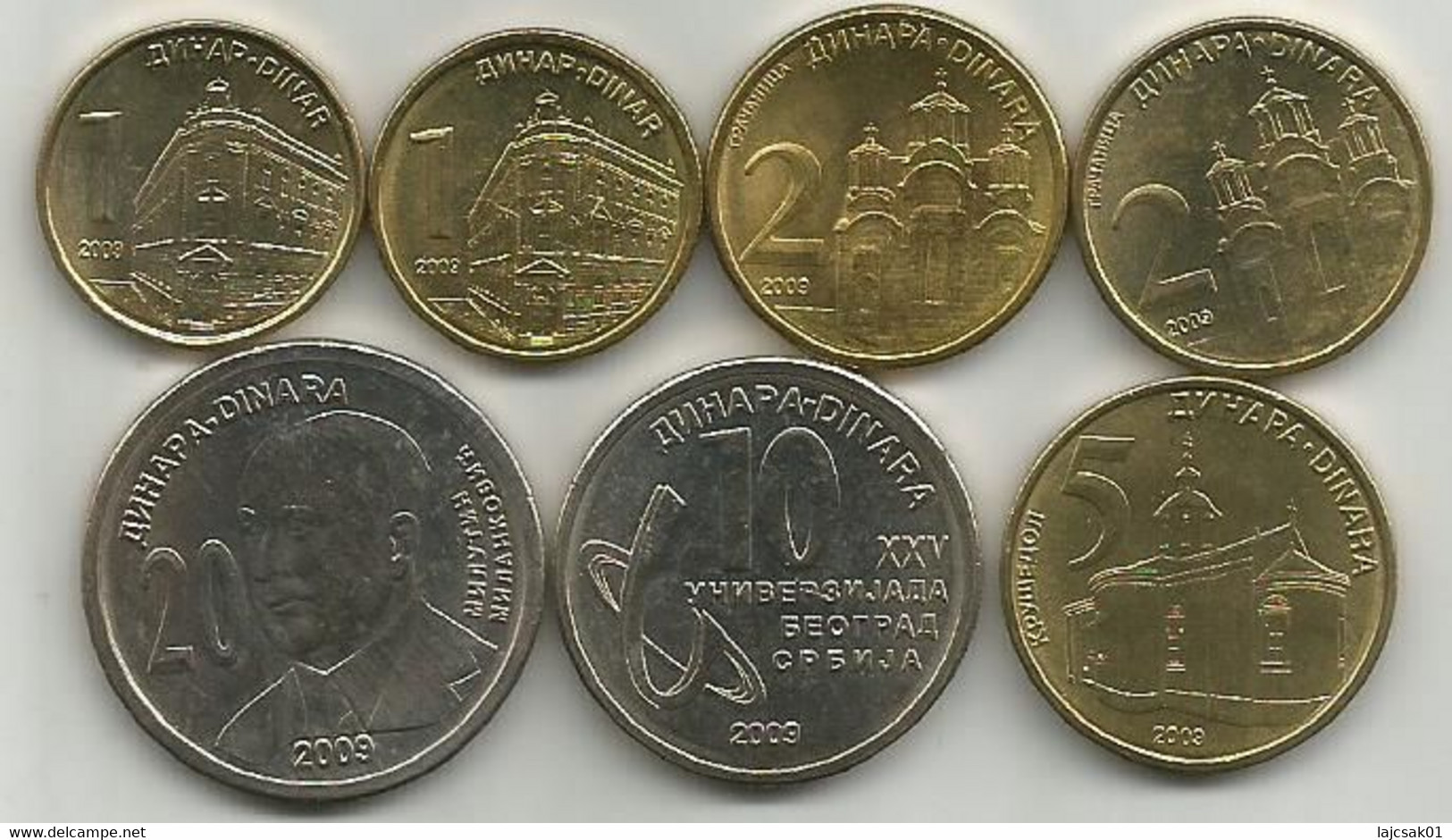 Serbia 2009. Complete Coin Set,high Grade - Serbie