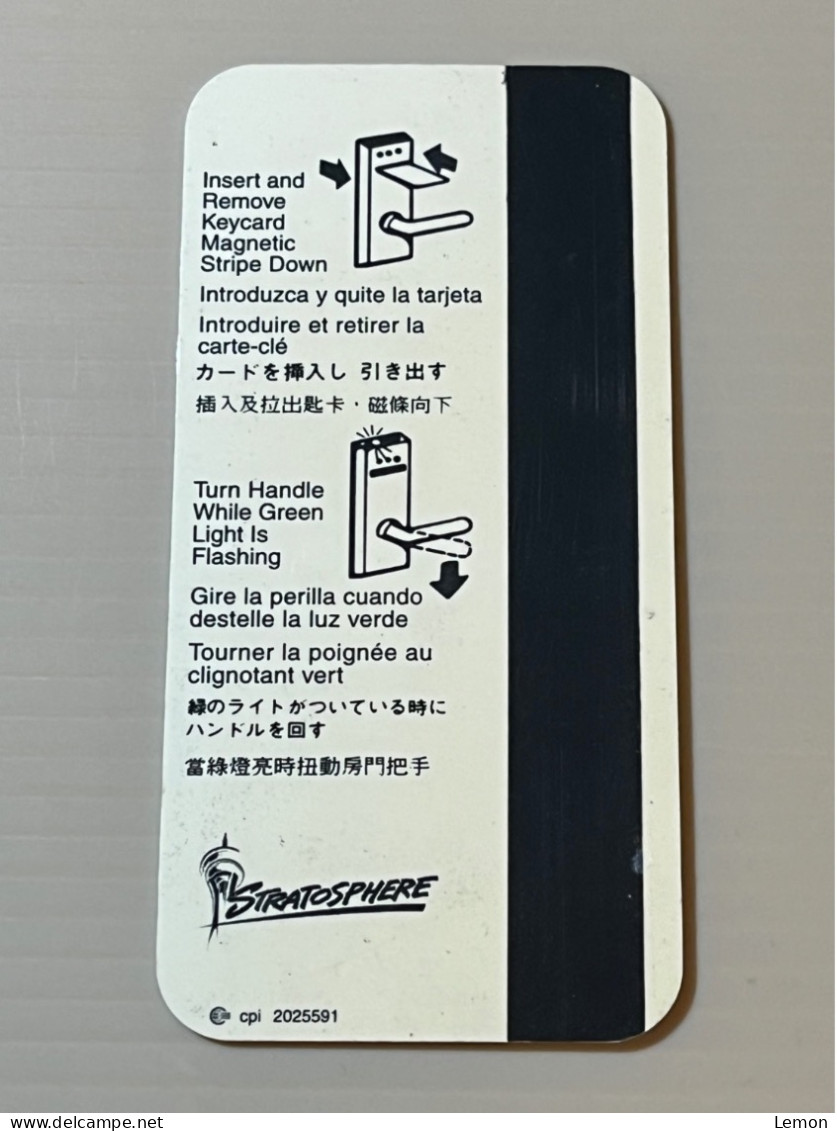 Las Vegas Stratosphere Hotel Room Key Card Keycard, 1 Used Card - Other & Unclassified