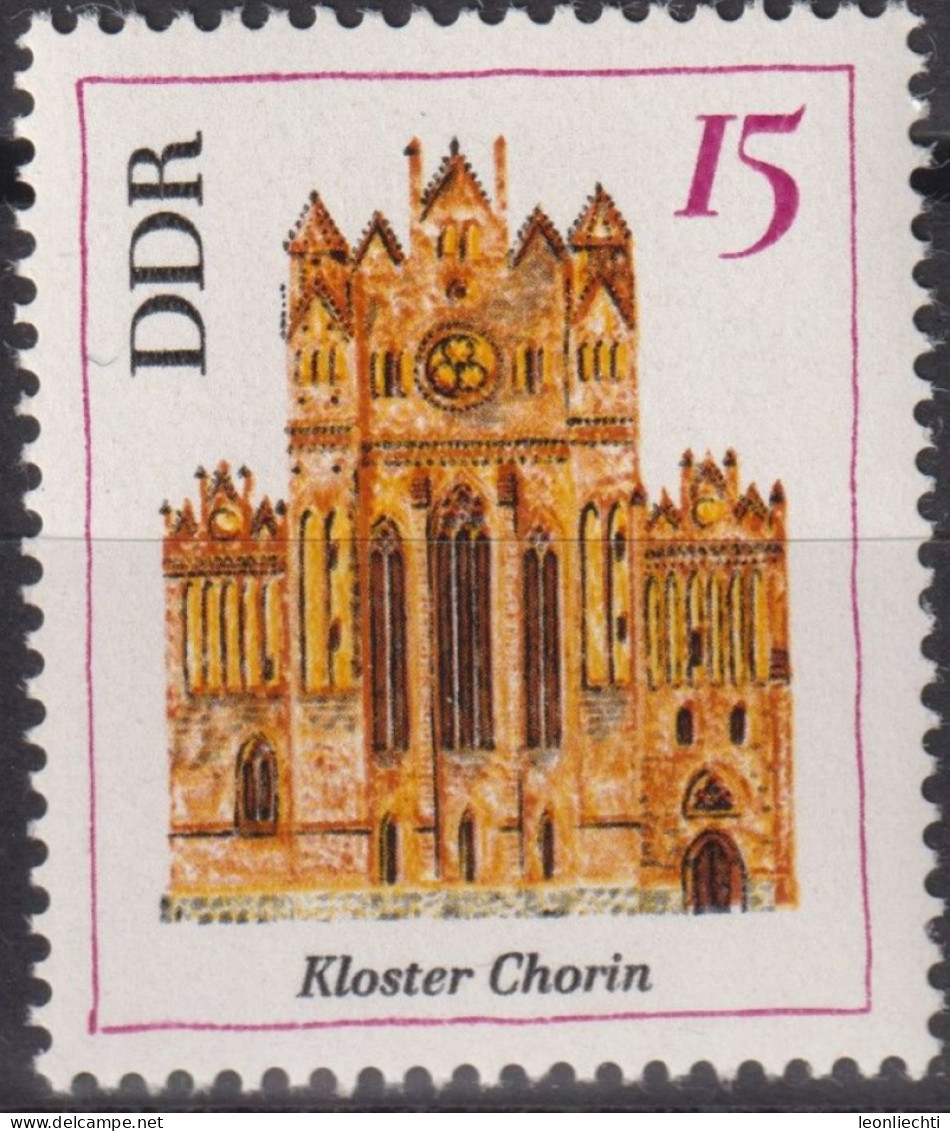 1967 DDR, ** Mi:DD 1247, Yt:DD 944, Kloster Chorin, Bedeutende Bauten (I) - Abbazie E Monasteri