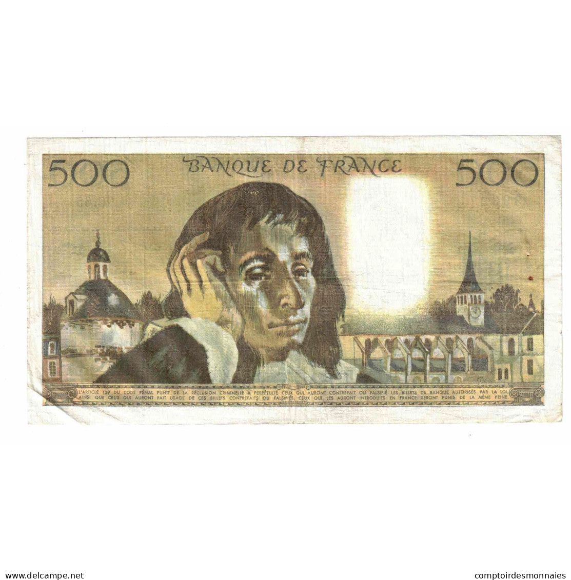 France, 500 Francs, Pascal, 1976, C.65, TB, Fayette:71.15, KM:156d - 500 F 1968-1993 ''Pascal''