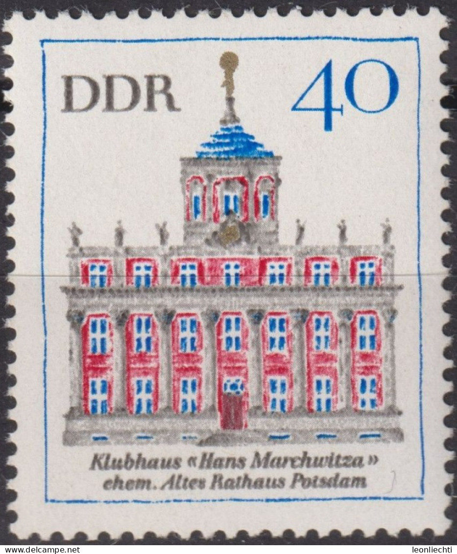 1967 DDR, ** Mi:DD 1250, Yt:DD 947, Rathaus Potsdam, Bedeutende Bauten (I) - Otros & Sin Clasificación