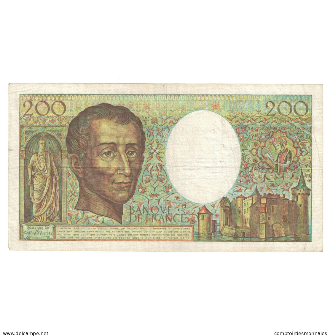 France, 200 Francs, Montesquieu, 1981, J.005 367760, TB+, Fayette:70.1, KM:155a - 200 F 1981-1994 ''Montesquieu''