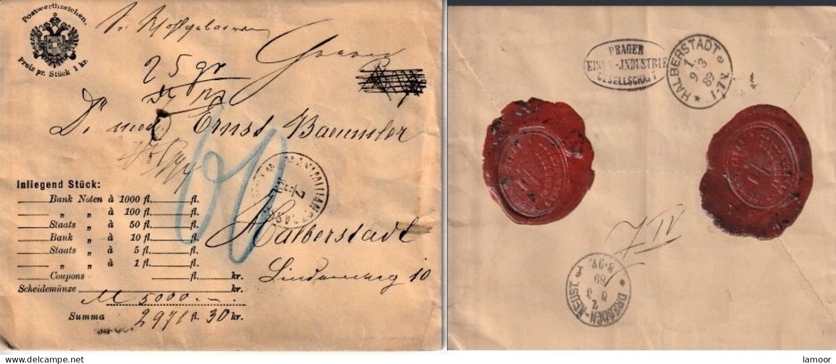 Halberstadt Nach Dresden Brief Bank   1889? - Altri & Non Classificati