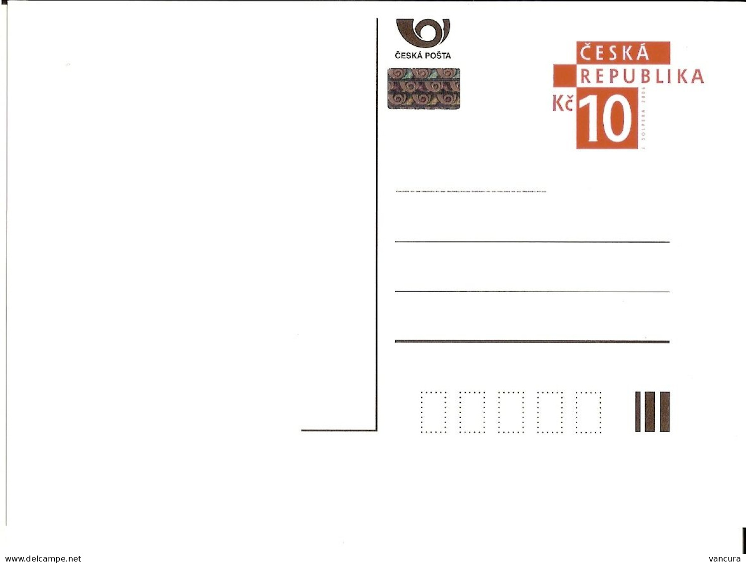 CDV 101 D Czech Republic - Solpera 10 Kc 2010 - Cartes Postales