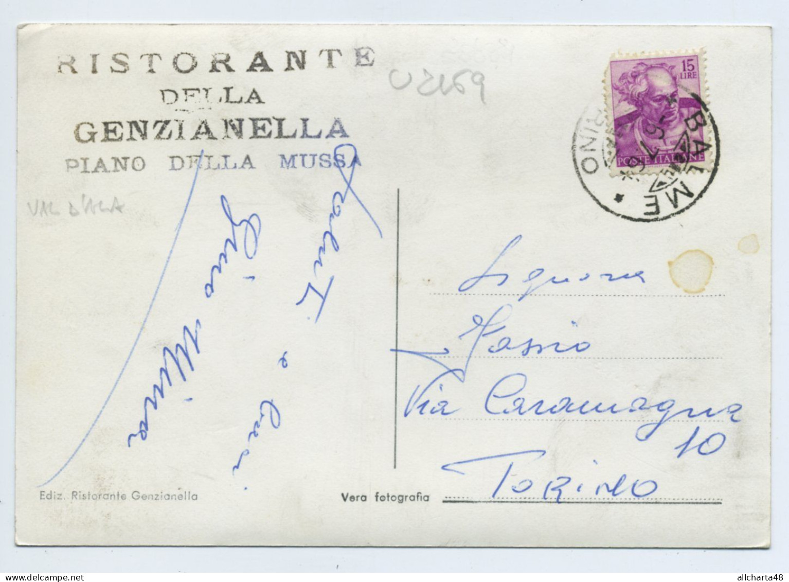 D2169] PIANO DELLA MUSSA Val D'Ala Torino CAPPELLA E MADONNA DEI BERSAGLIERI Viaggiata 1964 - Mehransichten, Panoramakarten