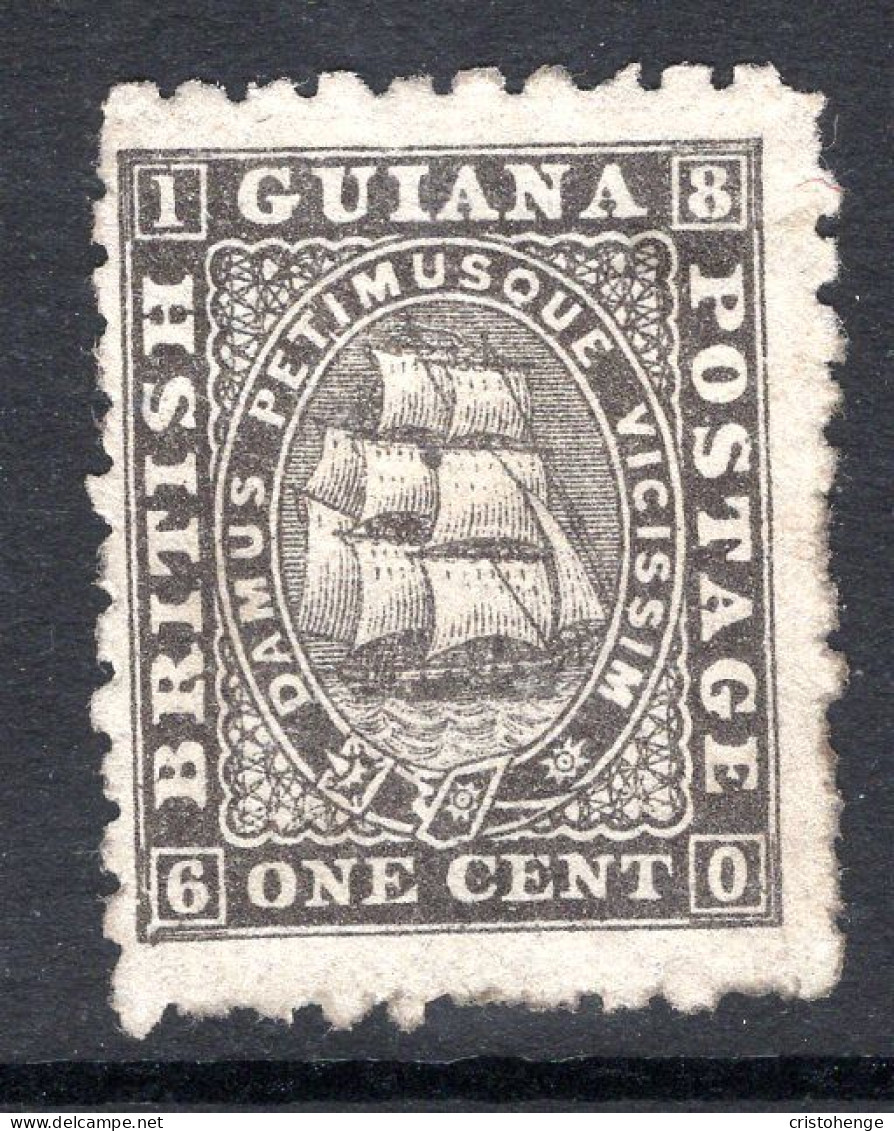 British Guiana 1860-63 Ship - Medium Paper - P.10 - 1c Black MNG (SG 85) - British Guiana (...-1966)