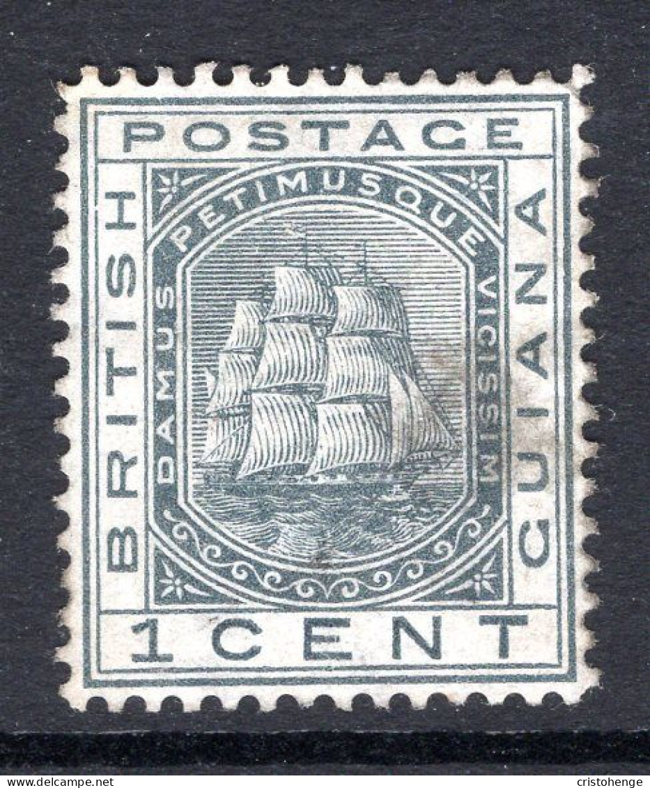 British Guiana 1876-79 Ship - Wmk. Crown CC - P.14 - 1c Slate Used (SG 126) - British Guiana (...-1966)