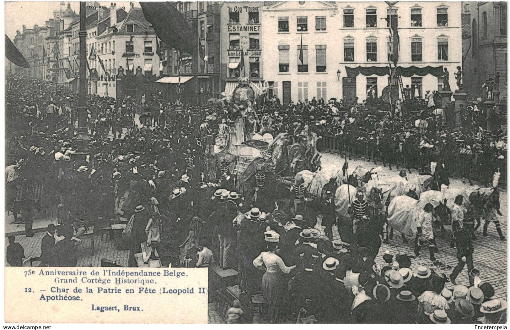 CPA Carte Postale Belgique Bruxelles 75me Anniversaire De L'indépendance Cortège Historique  Char De La Patrie  VM783666 - Feesten En Evenementen