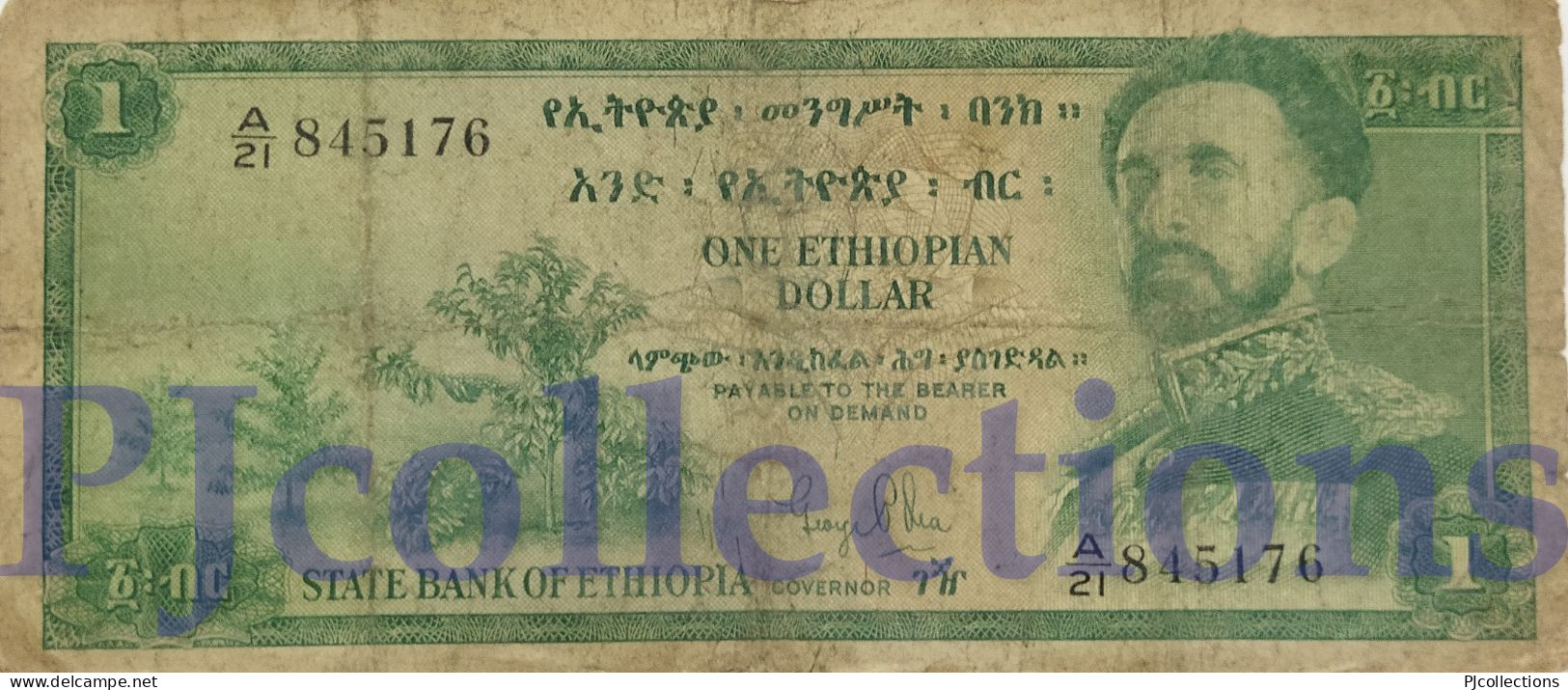 ETHIOPIA 1 DOLLAR 1961 PICK 18a FINE - Ethiopië