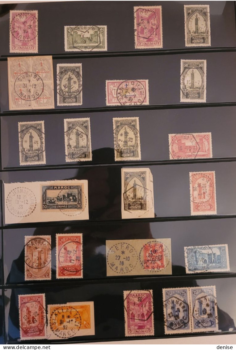 Maroc - Lot D'oblitérations Du Maroc - 126 Piéces - Timbres Et Fragments - Used Stamps