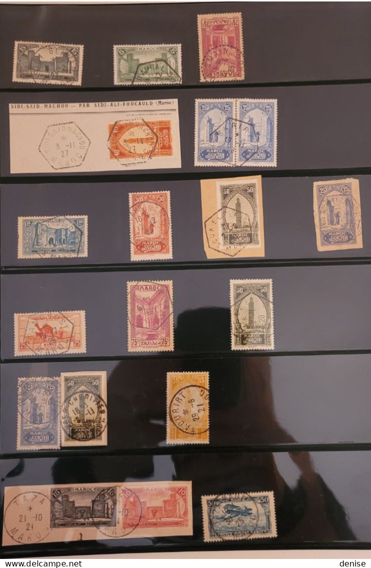 Maroc - Lot D'oblitérations Du Maroc - 126 Piéces - Timbres Et Fragments - Usados