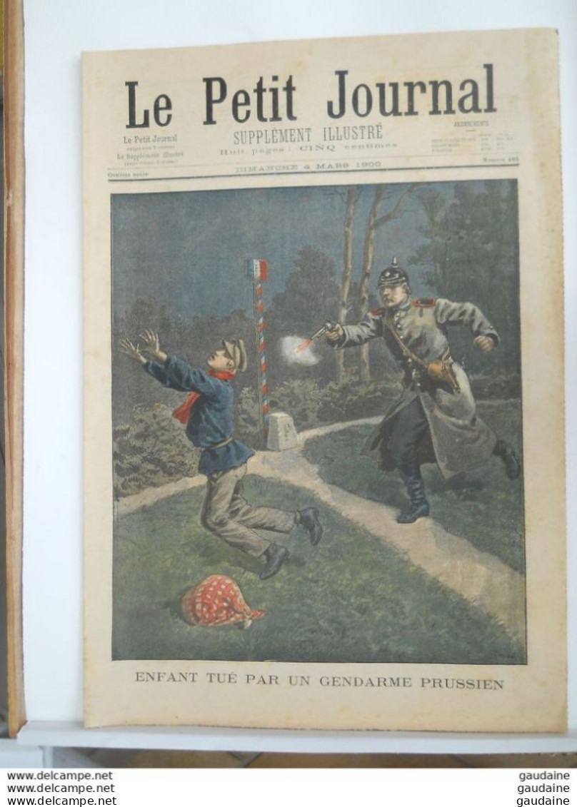 LE PETIT JOURNAL N° 485 - 4 MARS 1900 - ENFANT TUE PAR UN PRUSSIEN -EXPOSITION DE 1900 PAVILLON DE L'ESPAGNE - MORUTIER - Le Petit Journal