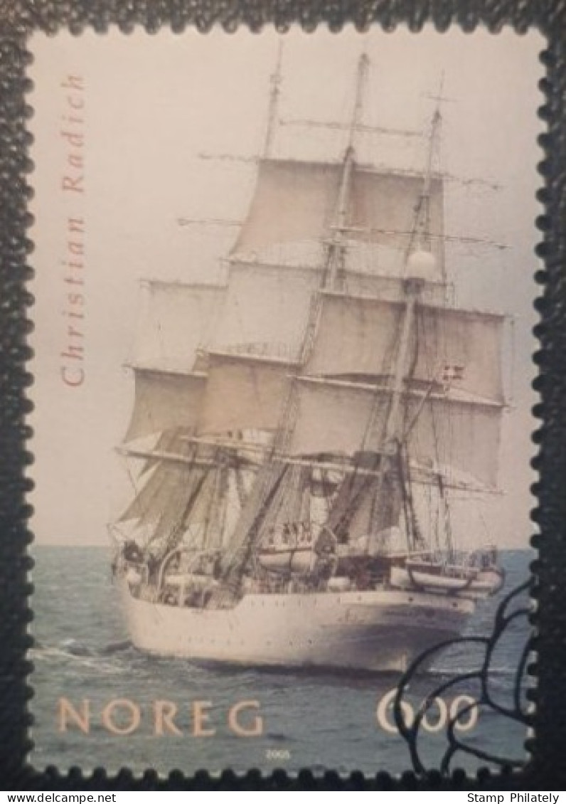 Norway 6Kr Used Stamp Sailing Ships - Oblitérés