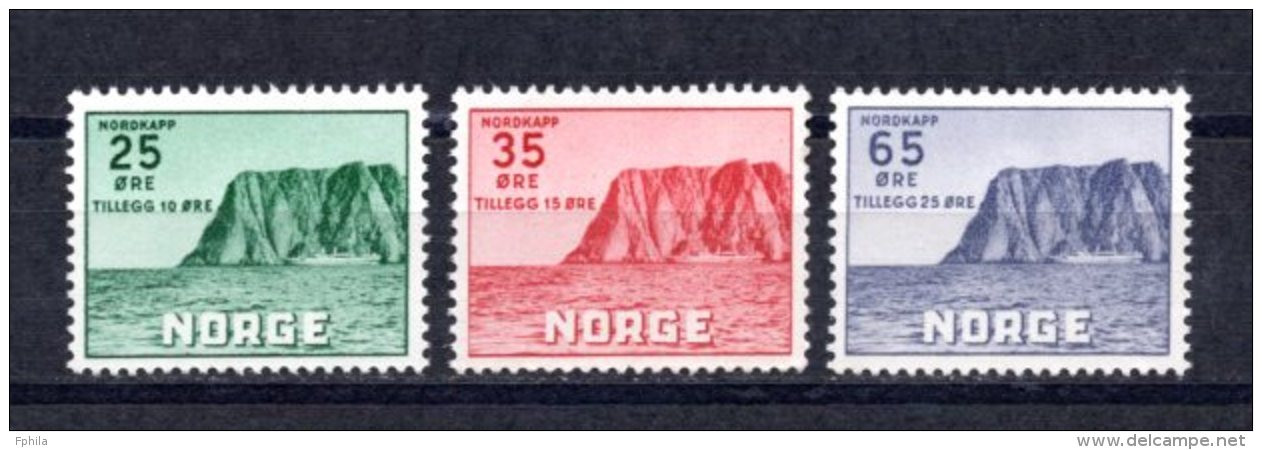 1957 NORWAY TOURISM MICHEL: 408-410 MH * - Unused Stamps