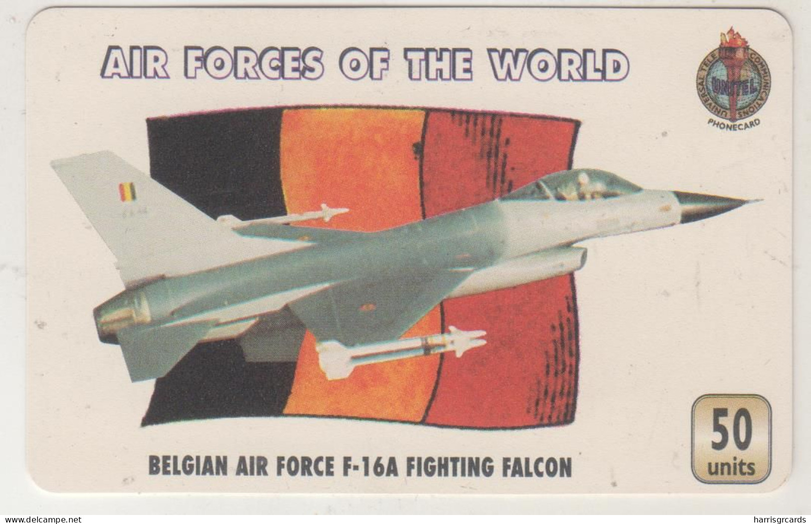UK - Belgian Air Force F-16A Fighting Falcon (UT 049ITL), Unitel Air Forces Of The World , 50U, Mint, FAKE - Altri & Non Classificati