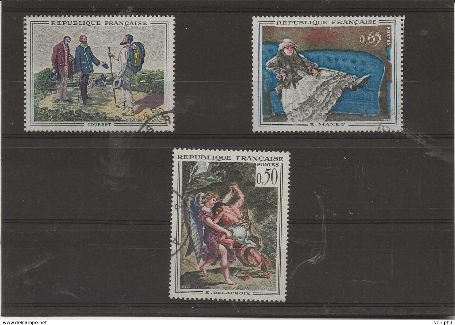 SERIE TABLEAUX  OBLTERE  N° 1363 A 1365 - ANNEE 1962 - Used Stamps