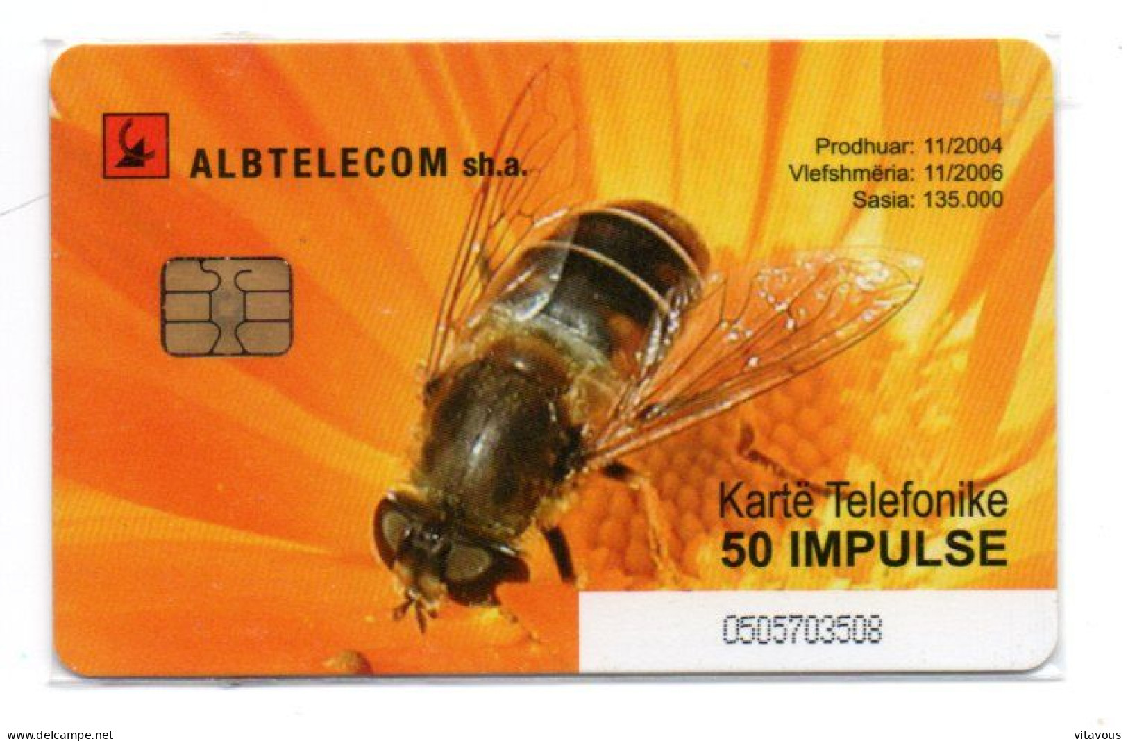 Abeille Bee Insecte Tirelire Cochon Télécarte ALBANIE 50 Unités Phonecard  (G 1079) - Albanië
