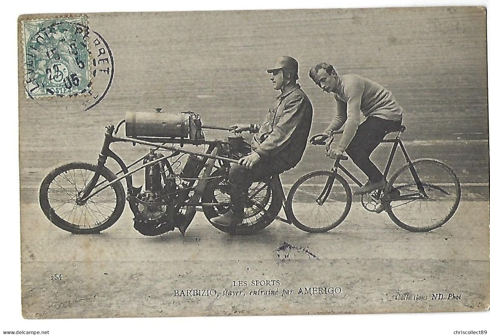 Carte Postal  Les Sports - Motocyclettiste - Barbizio Entrainé Par Amerigo - Motociclismo