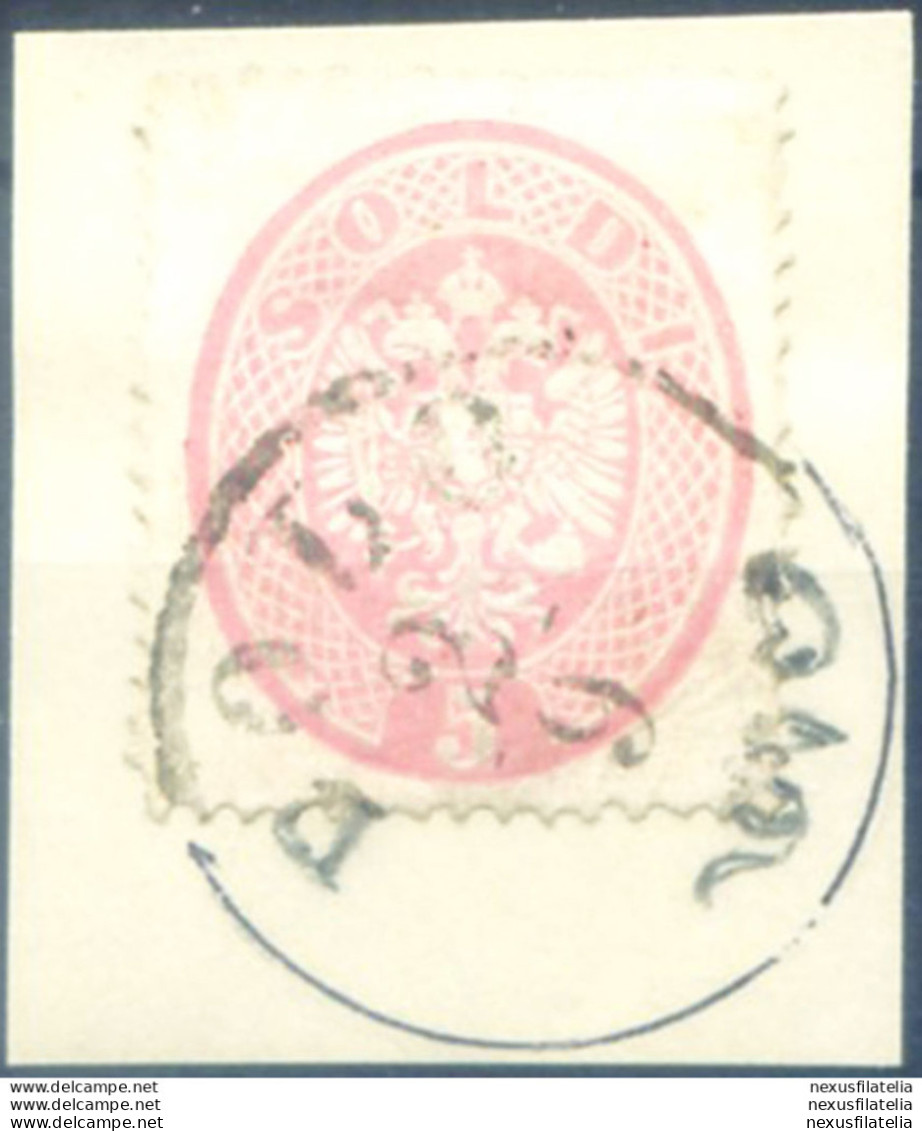 Lombardo Veneto. Veneto E Mantova. Stemma Austro-ungarico 5 S. 1863. Frammento. - Ohne Zuordnung