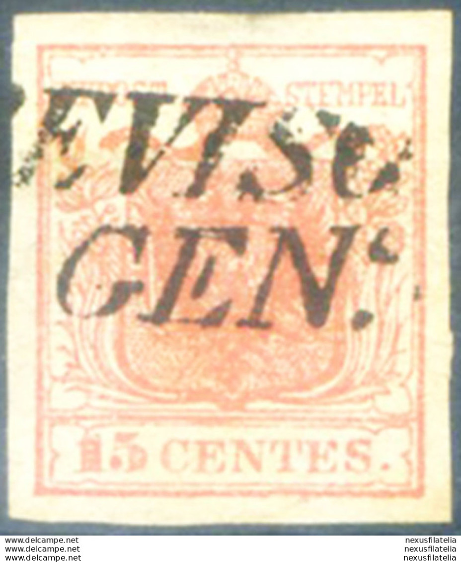 Lombardo Veneto. Stemma, Carta A Mano 15 C. 1850. Usato. - Zonder Classificatie