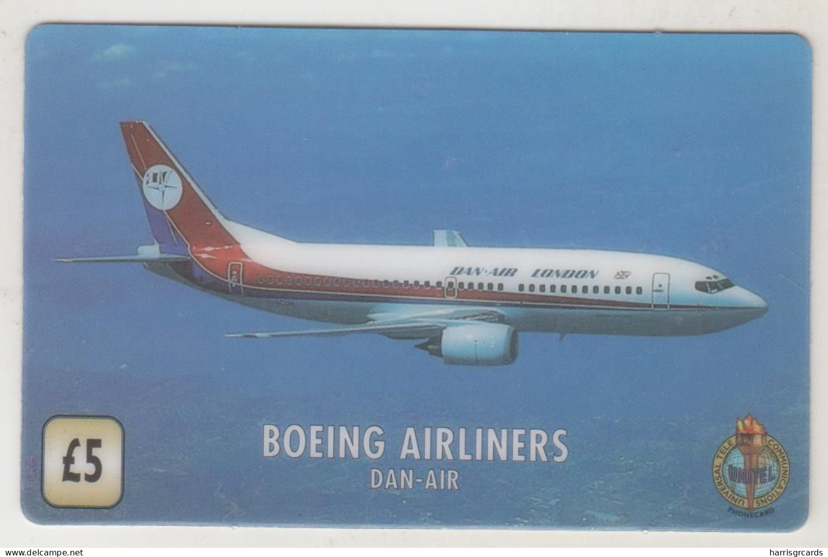 UK - Boeing Arliners - Dan Air (UT 0024) , Unitel Boeing Airliners , 5£, Mint, FAKE - Otros & Sin Clasificación