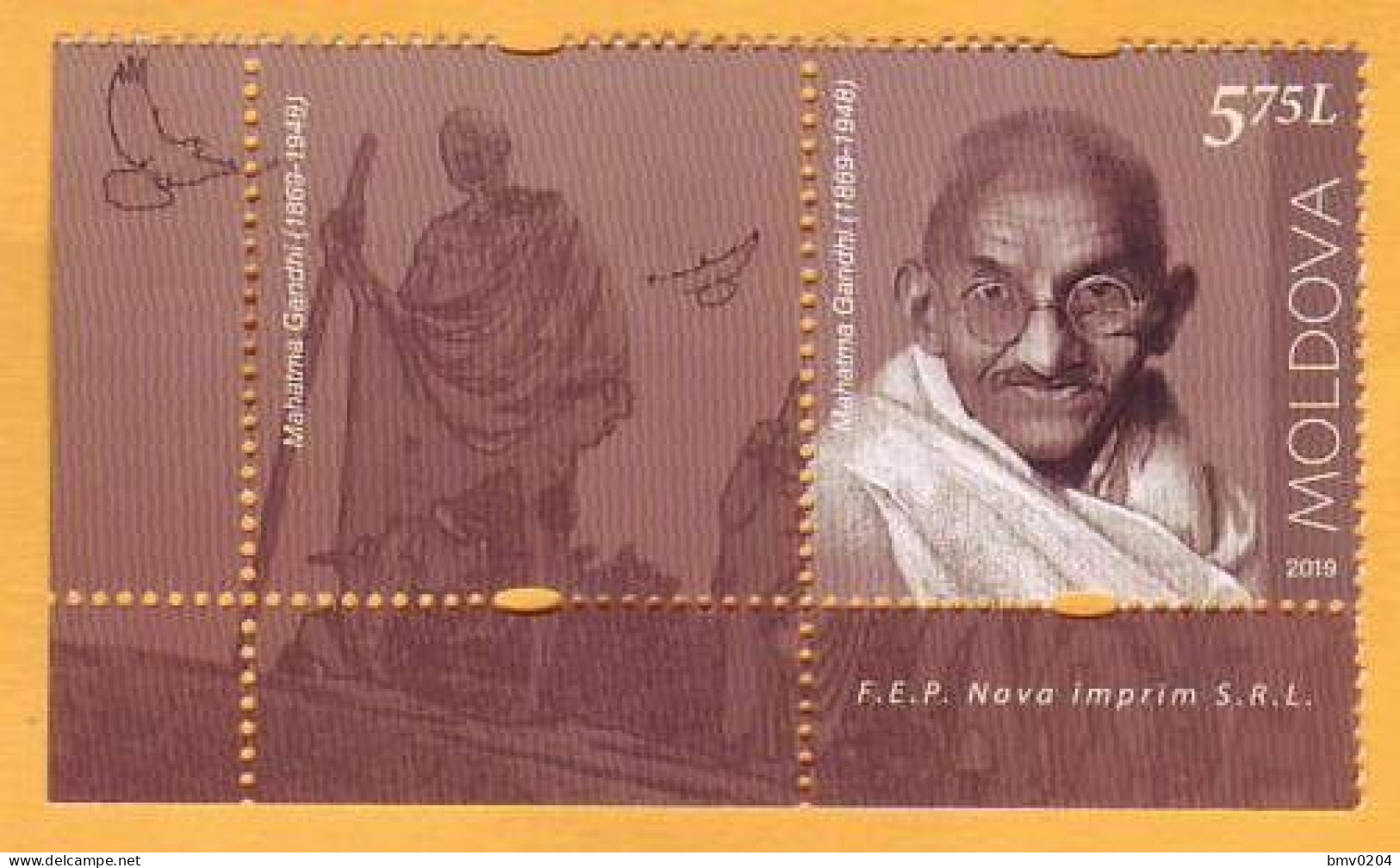 2019 Moldova Moldavie   Mahatma Gandhi India 1v Mint - Mahatma Gandhi