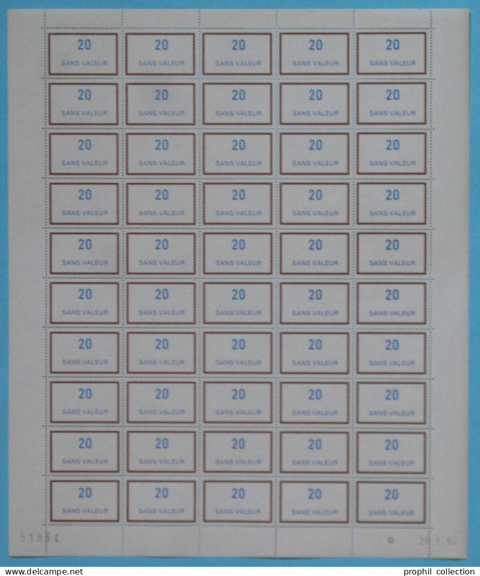 FICTIF N° 226 F226 En FEUILLE COMPLÈTE De 50 TIMBRES NEUF ** Avec COIN DATÉ Du 28.1.82 (1982) - Ficticios