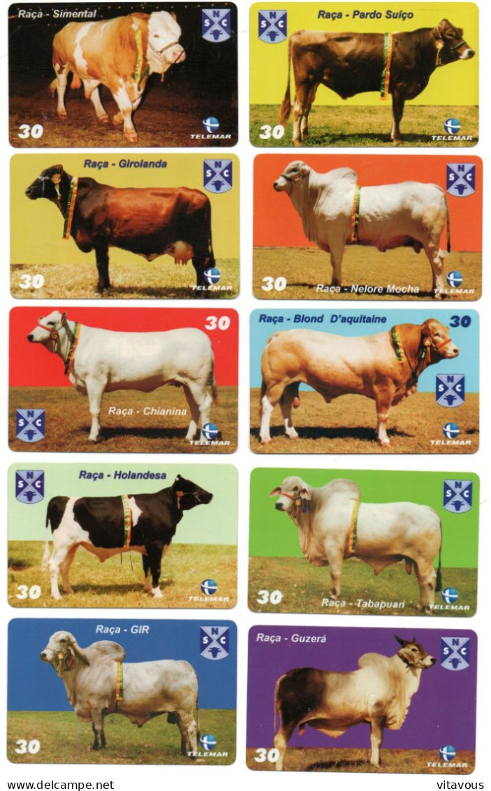 Série Complète De 12 Télécartes Brésil Vache Cow   Télécarte Phonecard  (G 1081) - Brésil